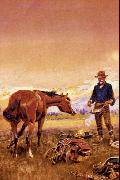 Charles M Russell Partners oil painting